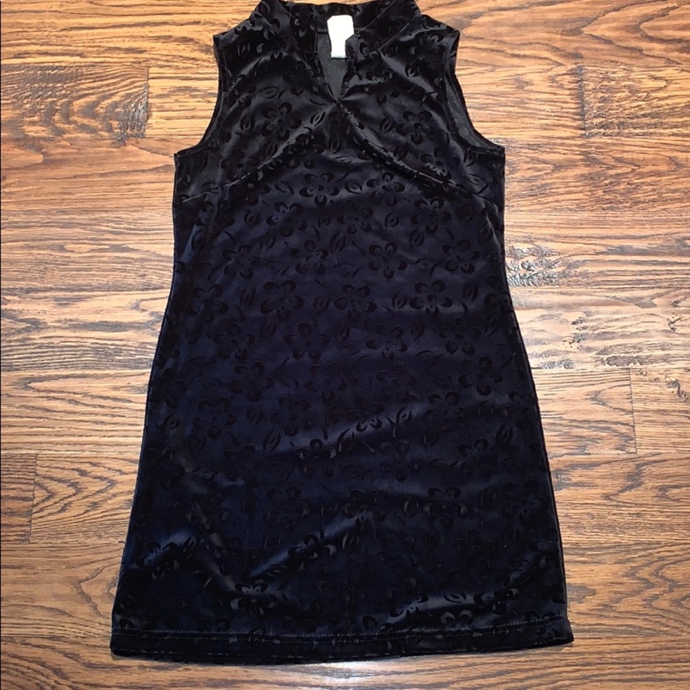 Free People Velveteen Dress Black Floral - Picture 7 of 8